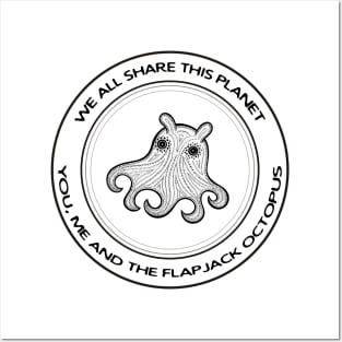 Flapjack Octopus - We All Share This Planet - light colors Posters and Art